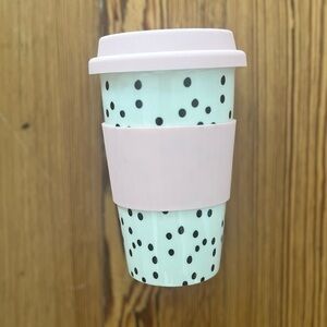 Black Polka Dot Spot Light Pink Coffee Travel Cup Drink